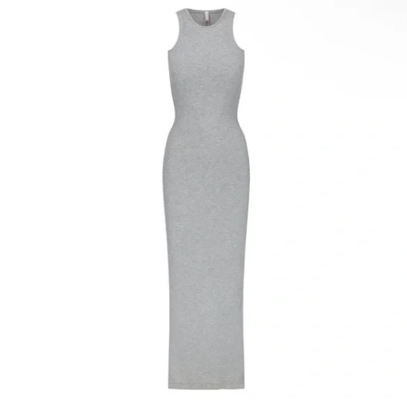 SKIMS Dresses & Skirts - SKIMS SHIMMER FOIL RACERBACK TANK DRESS HEATHER GREY | Size: S